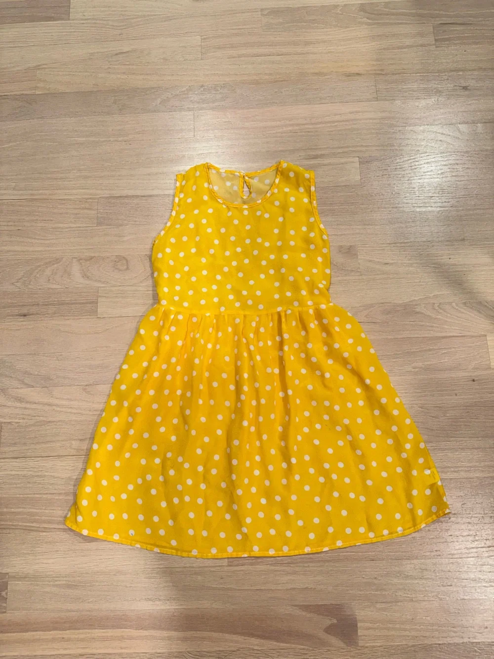Yellow Polka Dot Silk Dress for kids - Sunny Sleeveless Fit